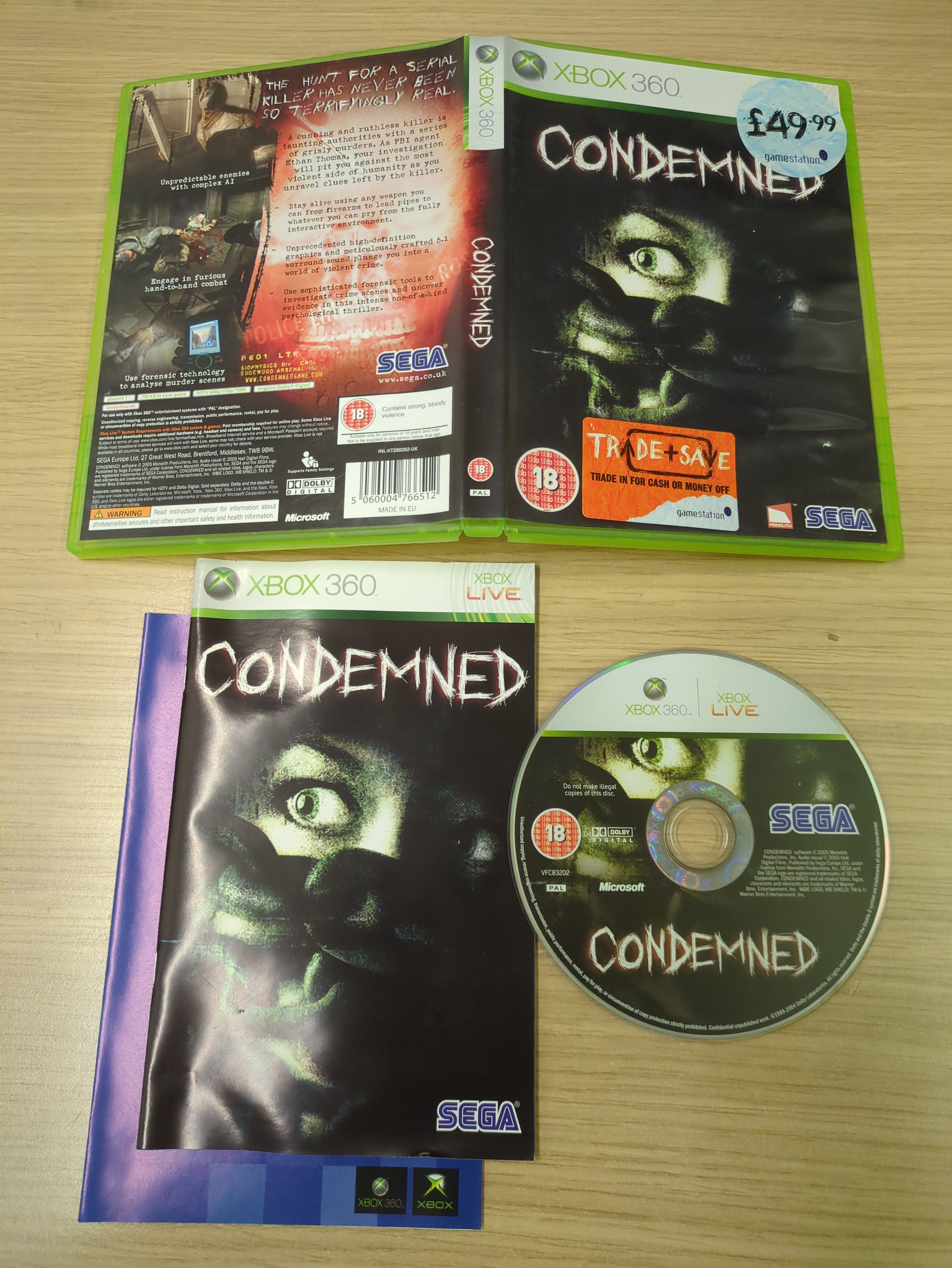 Condemned Xbox 360 game Condemned Xbox 360 game